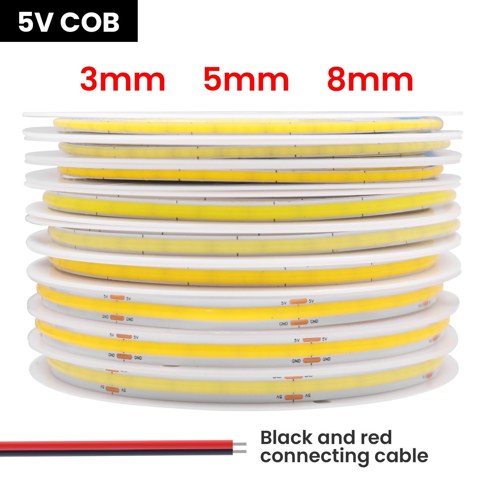 

GAHADA светодиодная лента COB 3/5/8 мм 320leds/m USB 3000K-6500K
