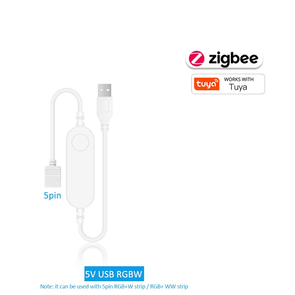 

Светодиодный контроллер Zigbee 5 В 12 В 24 В для RGB RGBW 050 Strip Tuya Smart Life Светодиодный контроллер работает с zigbee Hub/Alexa/Google