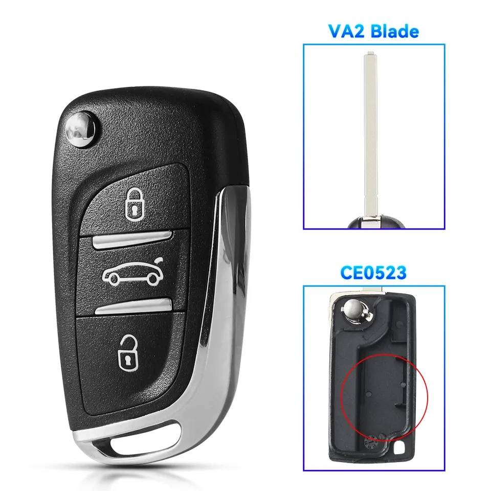 

Модифицированный чехол Dandkey CE0523 для Citroen C2, C4, C5, Berlingo, Xsara, Picasso, для Peugeot 306, 407, 807, Partner VA2/HU83