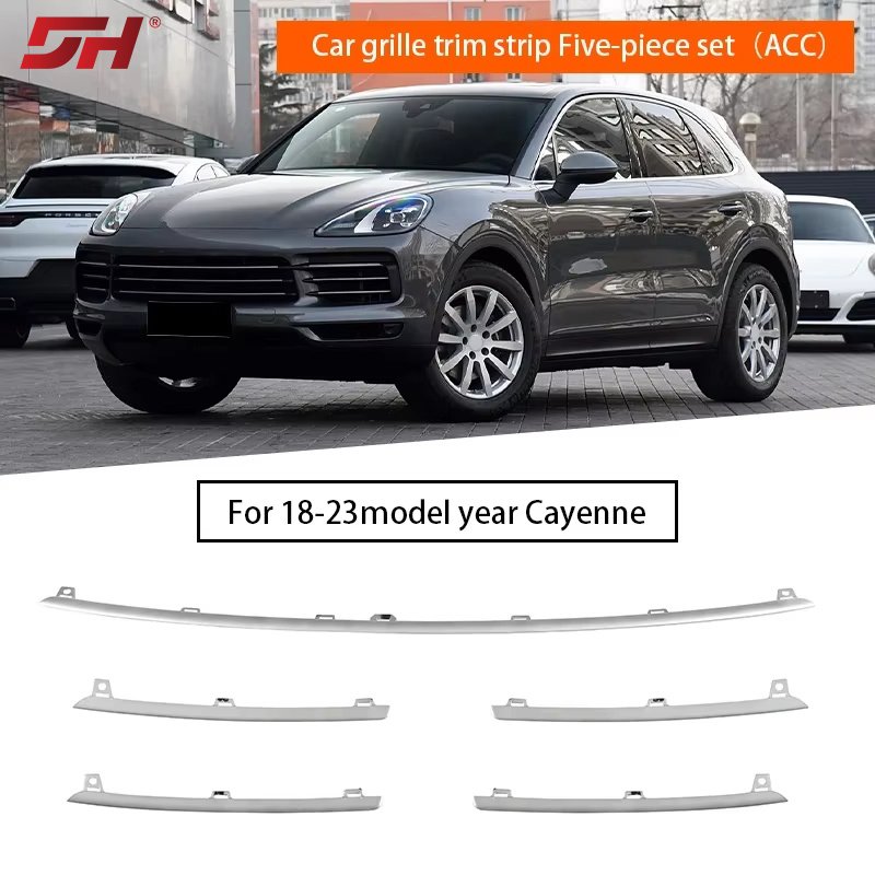 

5 шт. сетчатая накладка на переднюю планку автомобиля с ACC для Porsche Cayenne 9Y0 2018-2023 9Y 0807449 M7U 9Y 0807343