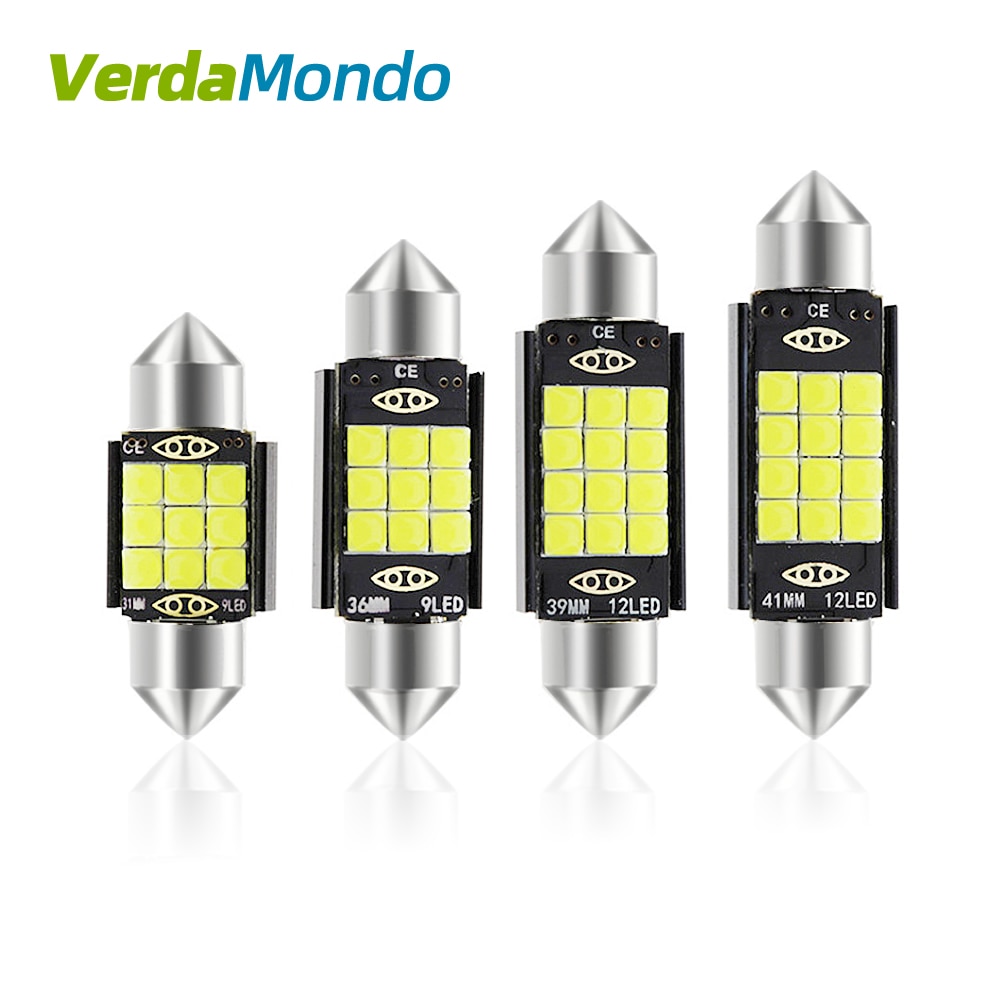 

C5W 31 мм 36 мм 39 мм 41 мм C10W 9 12 SMD 3030 лампочки Canbus без ошибок чтение багажника белый 12 В