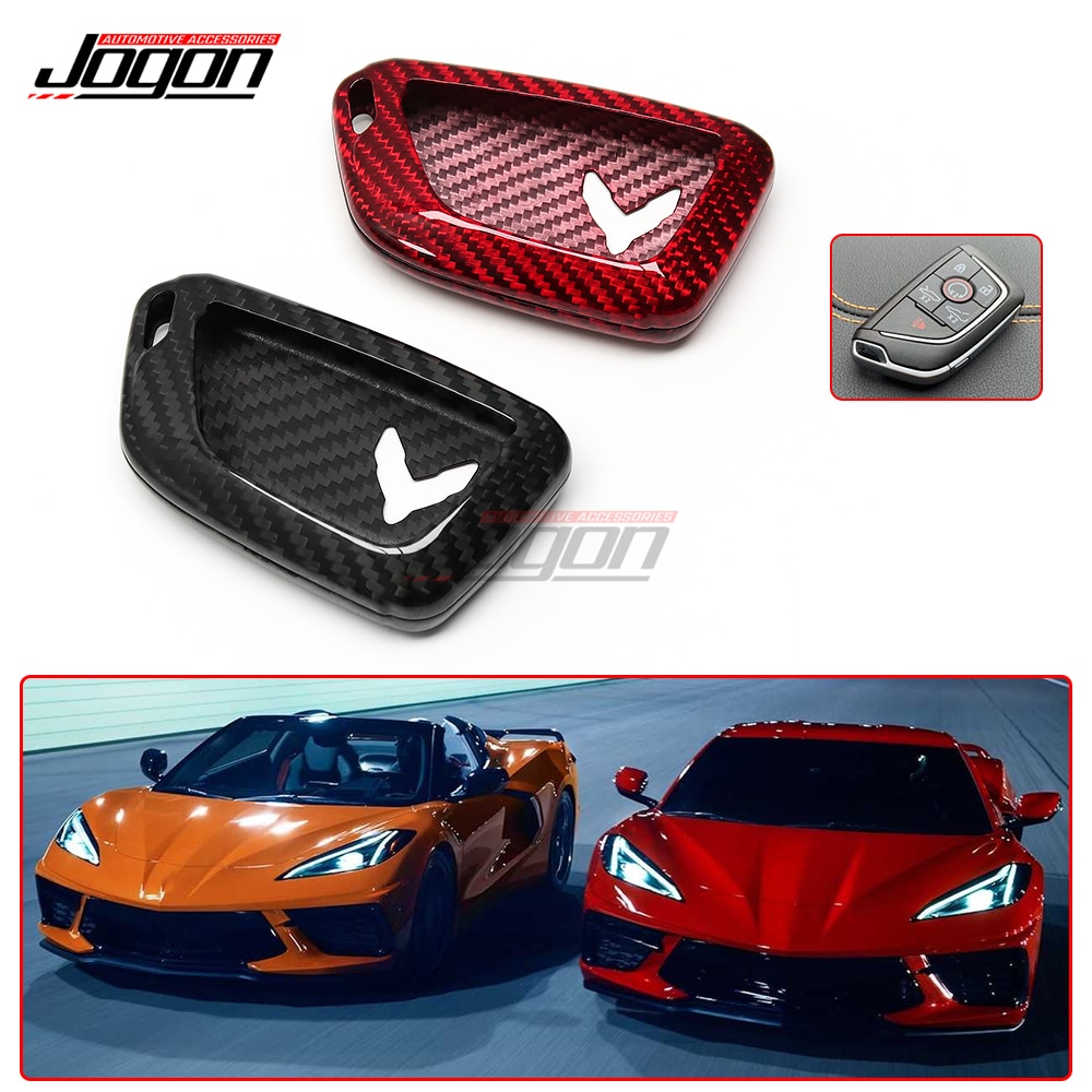 

100% настоящие карбоновые ключи для автомобилей Chevrolet Corvette C8 2020 -2022, чехол-брелок, аксессуары для интерьера автомобиля, отделка крышки