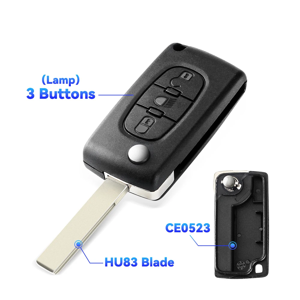 

Чехол для дистанционного ключа KEYYOU для Peugeot 207 307 308 407 607 807 для Citroen C2 C3 C4 C5 C6, складной корпус автомобильного ключа, 2/3/4 кнопки