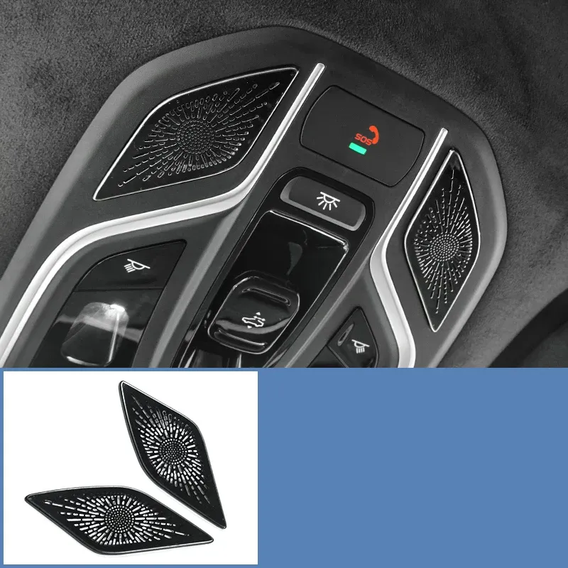 

Для Geely Monjaro KX11 2022-2024 Grand Koleos 2025, крышка автомобильного динамика, наклейка, черная нержавеющая сталь, авто украшения, аксессуары