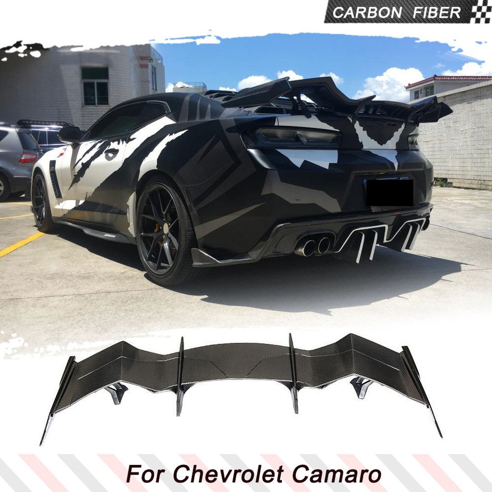 

Для Chevrolet Camaro Coupe 2016 2017 2018, задний спойлер багажника из углеродного волокна, стержень ирис, индивидуальное крыло багажника, FRP, черный