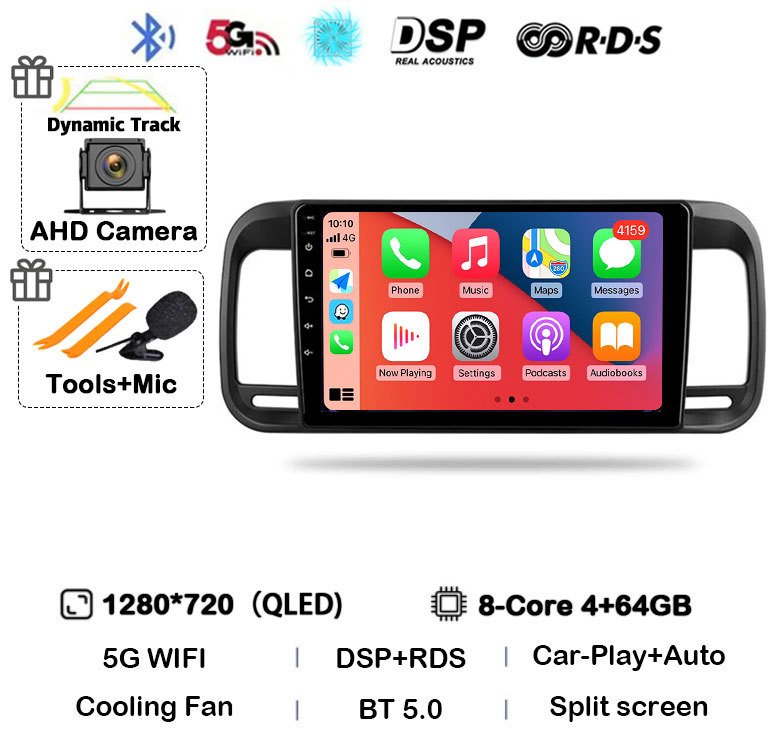 

Автомобильная магнитола на Android 14 для Brilliance M2 BS4 2006 2007 2008 2009 Carplay Auto GPS Мультимедиа 2 Din WIFI + 4G DSP плеер стерео