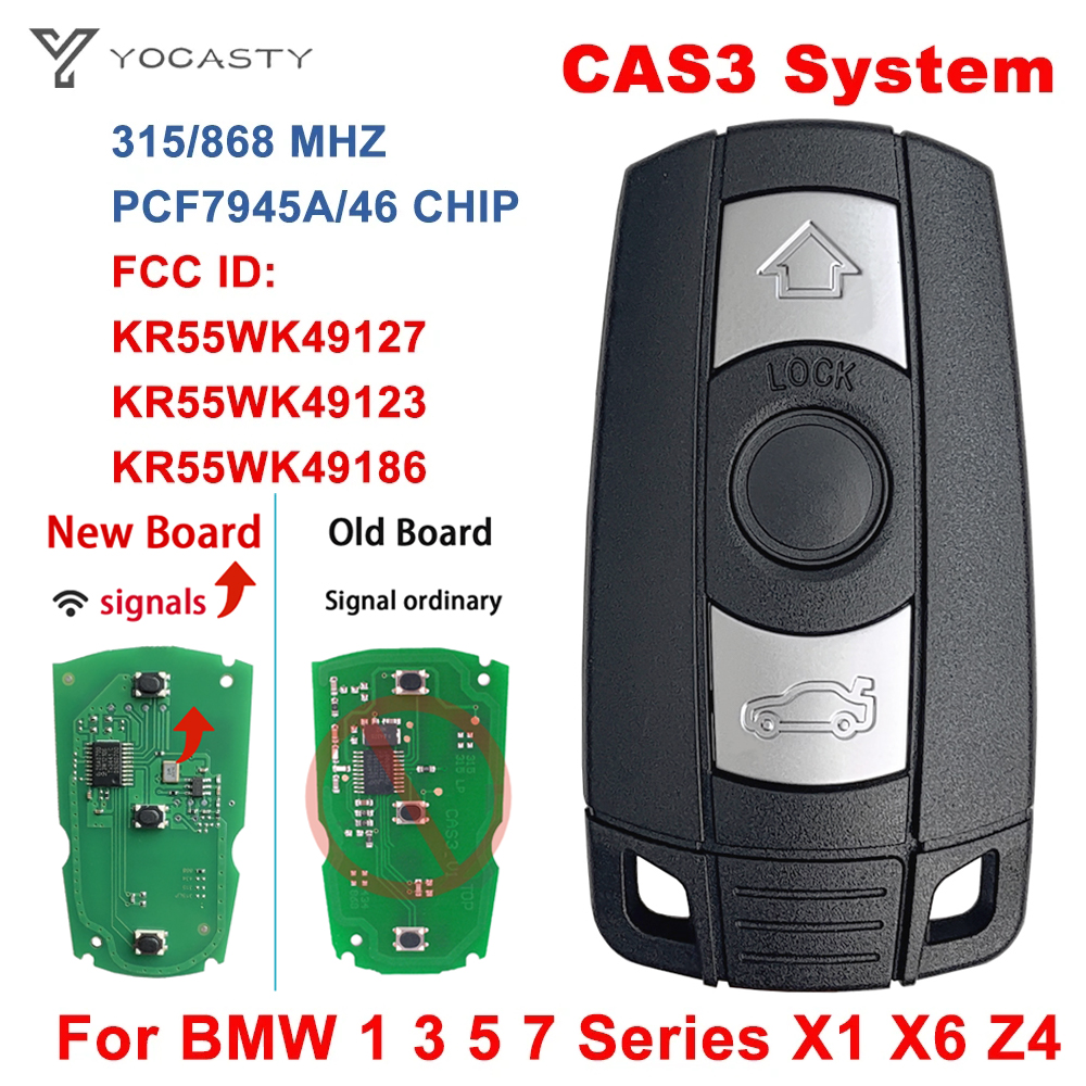 

YOCASTY CAS3 KR55WK49127 PCF7945 Чип 315 868 МГц Умный дистанционный ключ для BMW 1/3/5/7 серий X1 X6 Z4 2006-2012 гг.