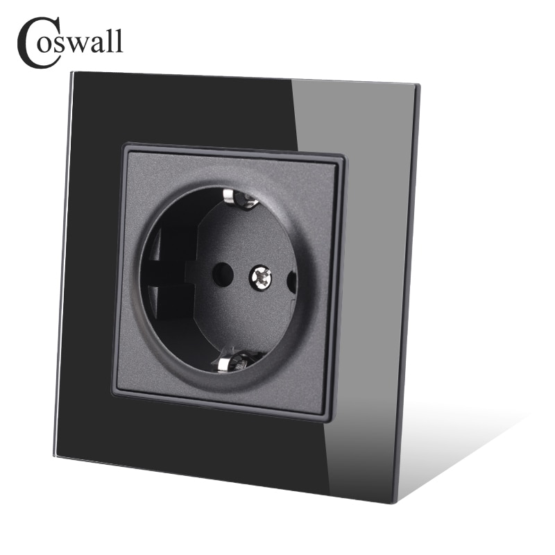 

Coswall HG серия стеклянная розетка Schuko белый/черный/серый/золотой