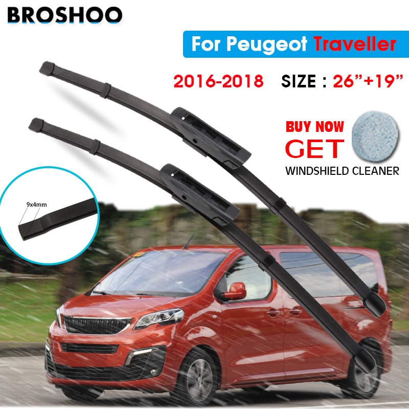 

Щетка стеклоочистителя для Peugeot Traveller 26 "+ 19" 2016-2018 Авто Стеклоочистители для лобового стекла подходит штык для мытья окон