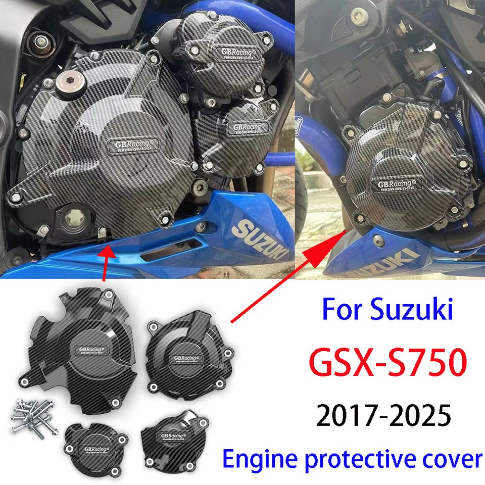

Для Suzuki GSX-S750 GSX-S750Z 2017 2018 2019 2021 2022 2023 2024 + защита двигателя мотоцикла с карбоновым эффектом