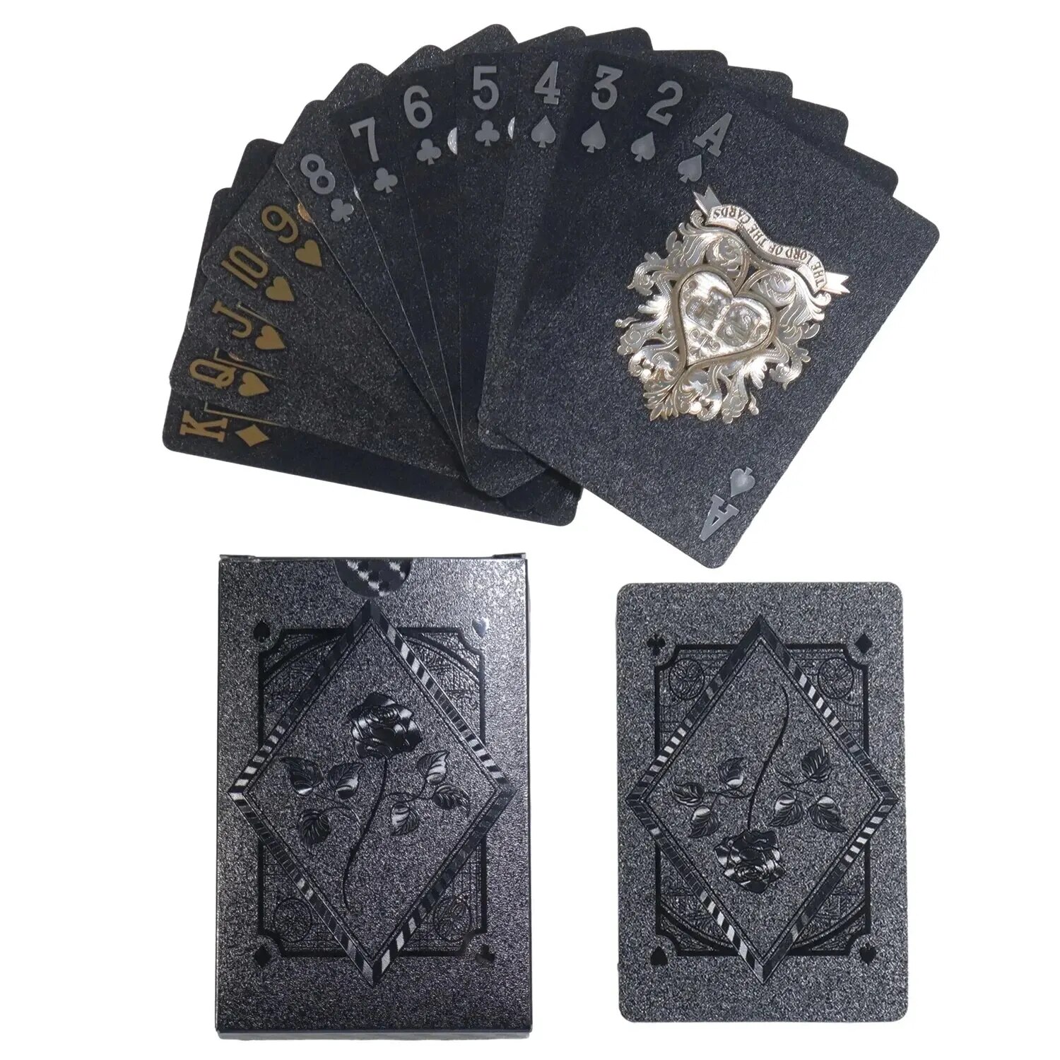 

Покерная Колода Black Rose, Водонепроницаемые Матовые Пластиковые Игральные Карты, Коллекция Техасского Покера