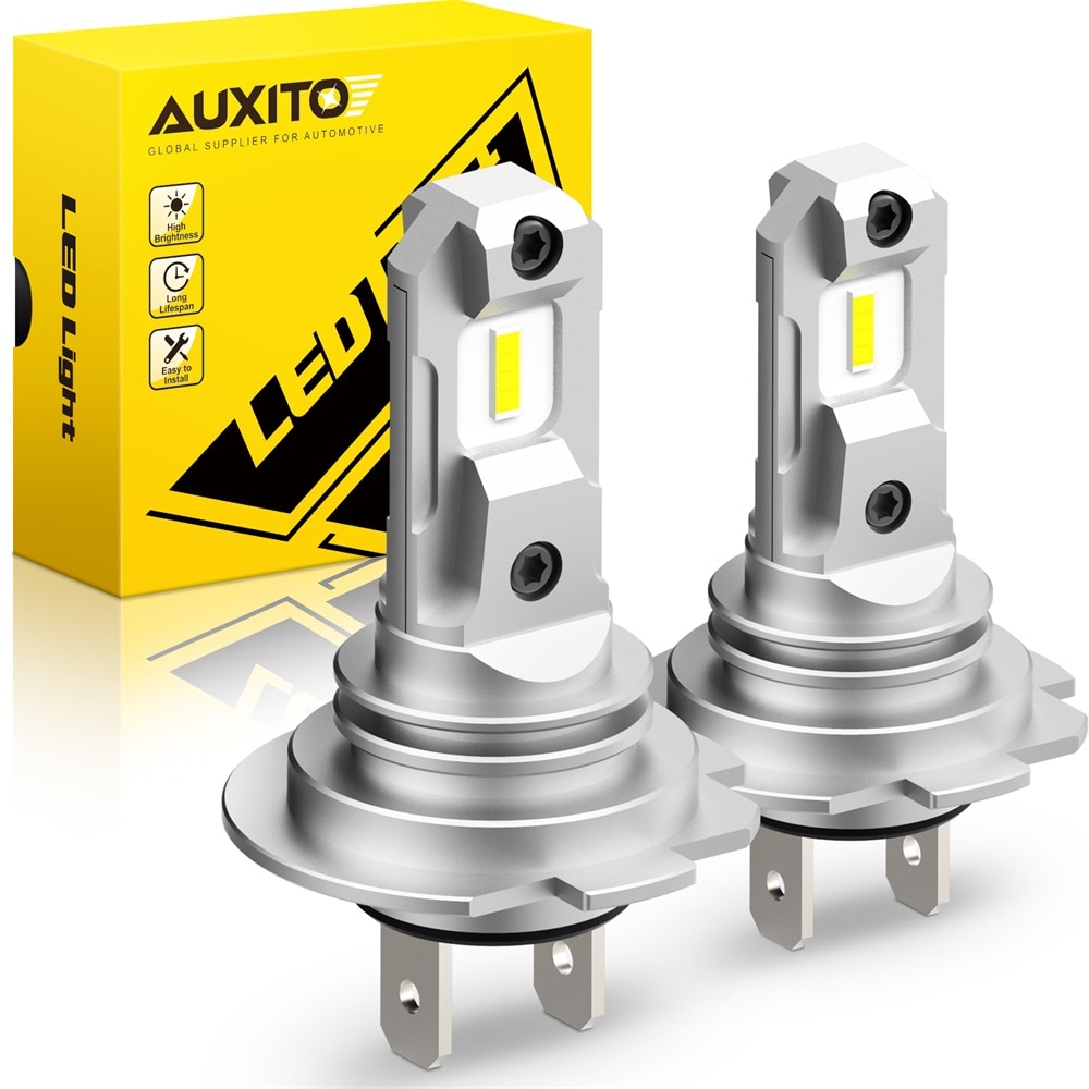 

Светодиодная лампа AUXITO H7 Для Toyota Honda Hyundai Skoda Infiniti CSP Chips LED H7 Canbus безвентиляторный бесшумный автомобильный налобный фонарь 2 шт.