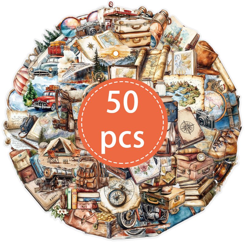 

50 шт., ретро эстетические туристические карты, туристические наклейки, праздничные игрушки для туризма, подарок, декоративная наклейка для скрапбукинга, скейтборда, багажа
