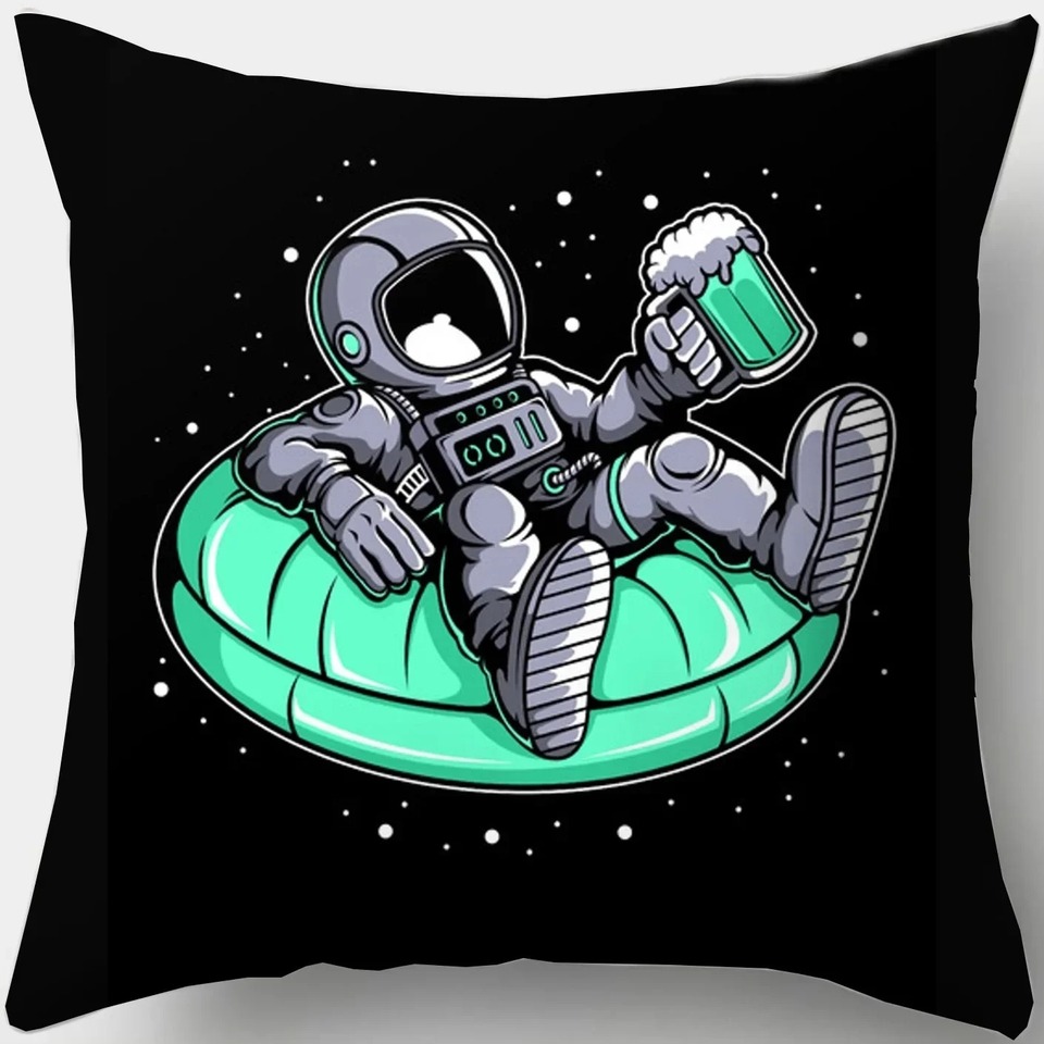 

Astronaut Print Decorative Pillow Cover Car Sofa Square Cushion Pillow Cover