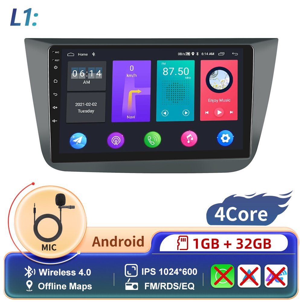 

Автомагнитола Podofo, 2DIN, Android, мультимедийный видеоплеер для SEAT ALTEA 2004-2016, GPS-навигация, 2DIN, Carplay, автомобильный стереоплеер