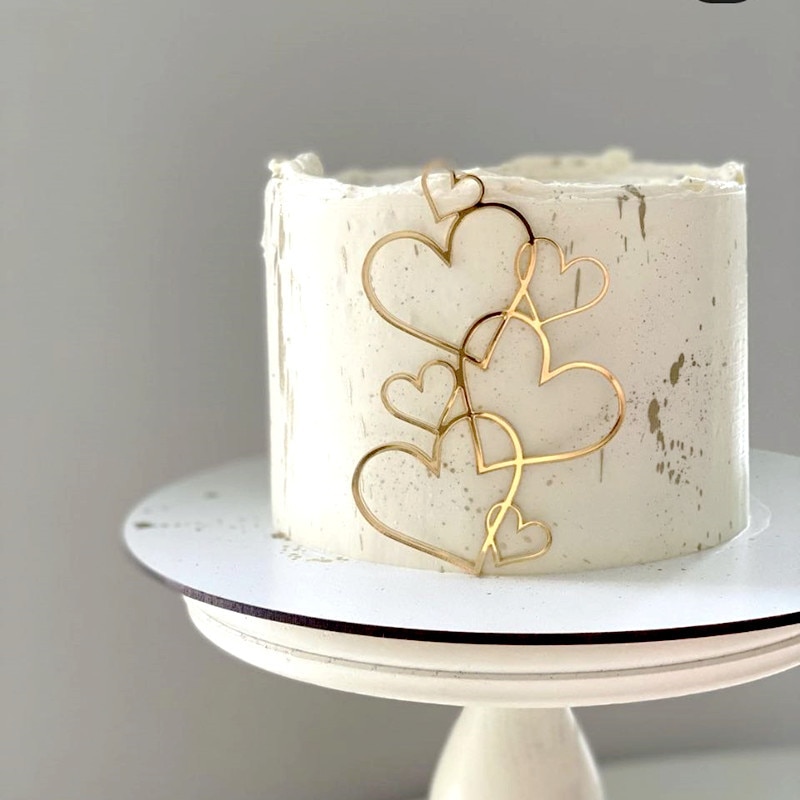 

Свадебный торт топпер MJCakedecor Золотой