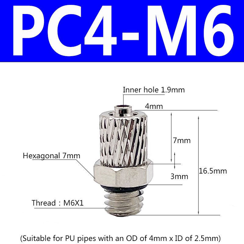 

Мини-пневматические соединители M3 M4 M5 M6 10 шт.