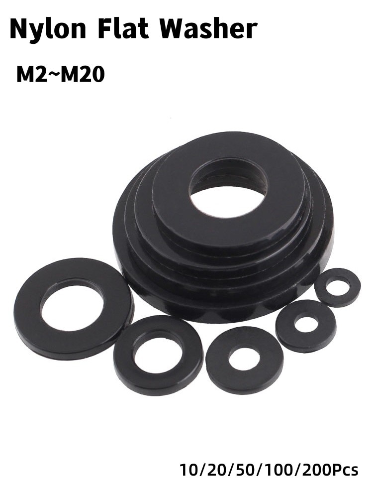 

Черные нейлоновые шайбы M2-M20