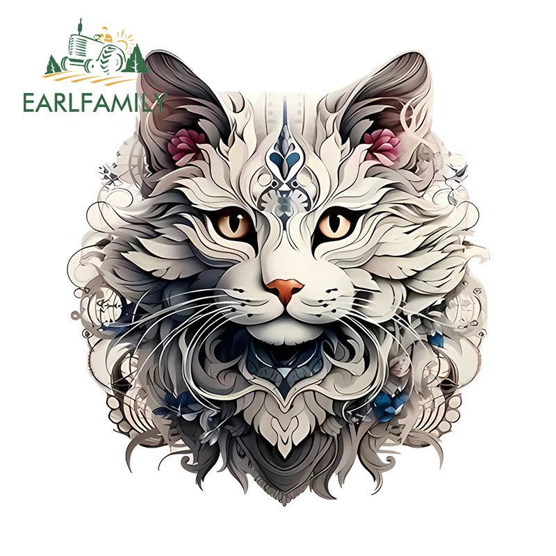 

EARLFAMILY 13 см, автомобильные наклейки в виде кота и Льва, водонепроницаемые, оригинальные, с защитой от царапин, протектор для двери автомобиля