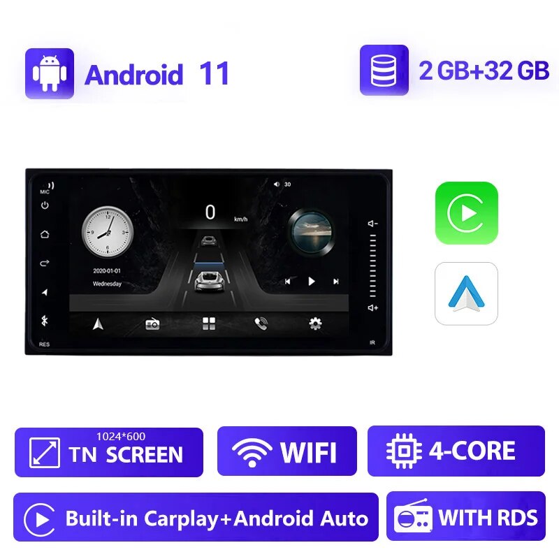 

Seicane 7-дюймовый 2din Android 13 автомобильный мультимедийный плеер GPS-навигация для универсального TOYOTA COROLLA Camry бренд Land Cruiser HILUX PRADO