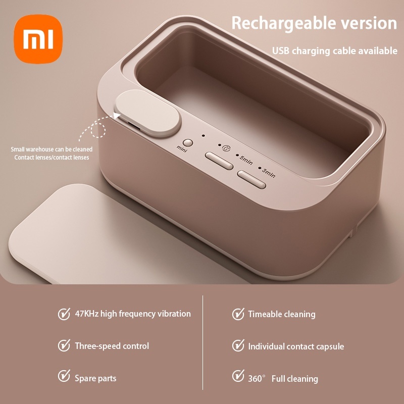 

Ультразвуковой очиститель Xiaomi, модернизированный портативный бытовой очиститель, ювелирные изделия, очки, кисть для макияжа, высокочастотный ультразвуковой очиститель