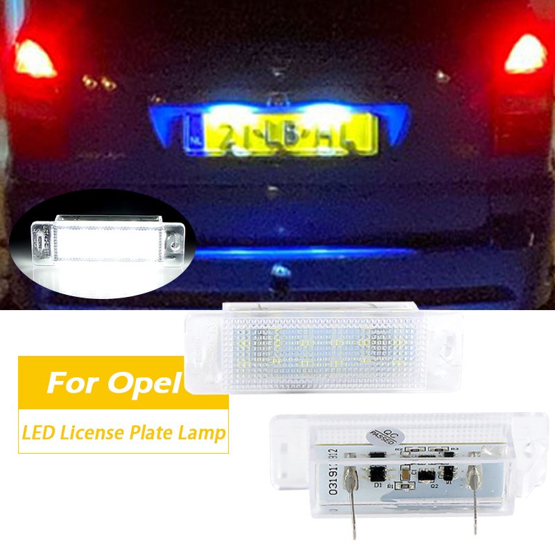 

2 шт. чипы 18SMD для Opel Astra F 1992-1998 для Opel Calibra 1989-1997 12 В Canbus светодиодный светильник номерного знака автомобиля белый