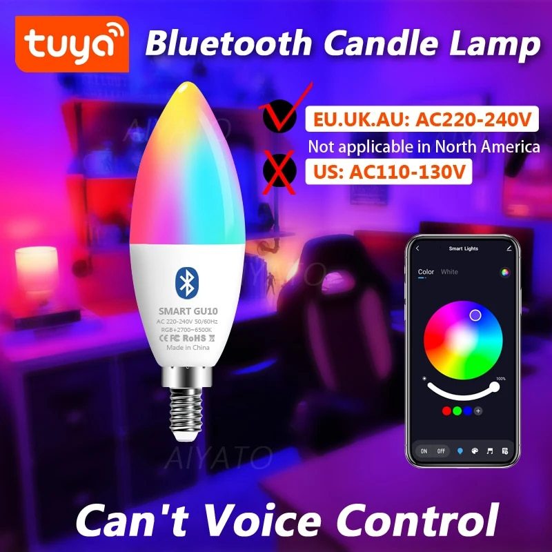 

TUYA E14 Bluetooth Хрустальная Лампа