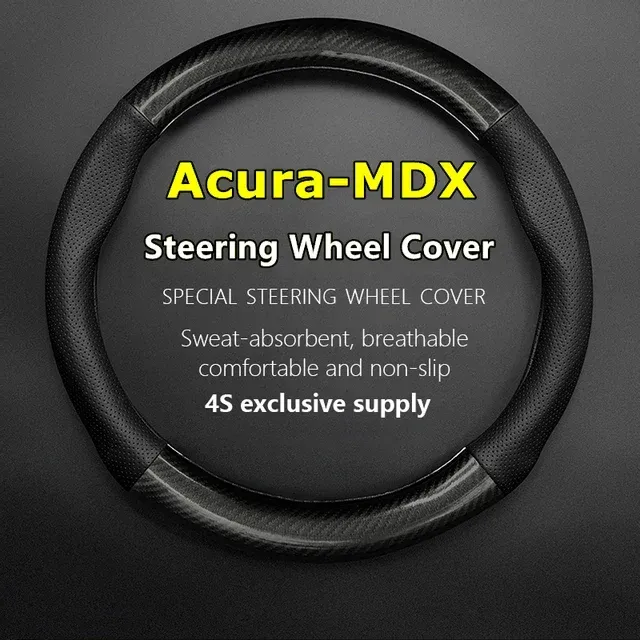 

Тонкий чехол без запаха для рулевого колеса Acura MDX, натуральная кожа, углеродное волокно, подходит для 3,7 2007 2009 2010 2011 3,5 2014 2017