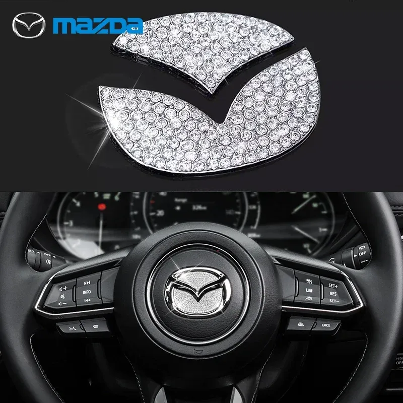 

Наклейка с алмазной эмблемой на руль автомобиля для Mazda 3 6 2 CX-3 CX-4 CX5 CX9 CX3 CX4 CX-5 CX-9 2015-2020, аксессуары для интерьера
