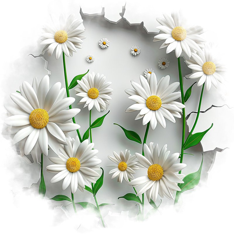 

90788 # Красивые наклейки с белыми ромашками, яркая стена для дома, шкафа, двери, украшения, виниловые наклейки для автомобиля, наружное и внутреннее использование