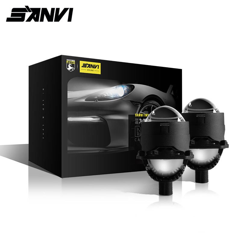 

SANVI 2,5 дюймовый S8 Bi светодиодный прожекторный объектив фары для H1 H4 H7 9005 9006 автомобильный налобный фонарь 6000K 40 Вт 12 В автомобиль мотоцикл установка