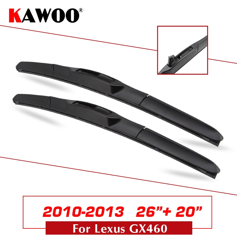

KAWOO для Lexus GX460 26 "20" 2010 2011 2012 2013 Fit U Крюк рычаг Авто Мягкие резиновые Windcreen Стеклоочистители Лезвия автомобильные аксессуары Стайлинг