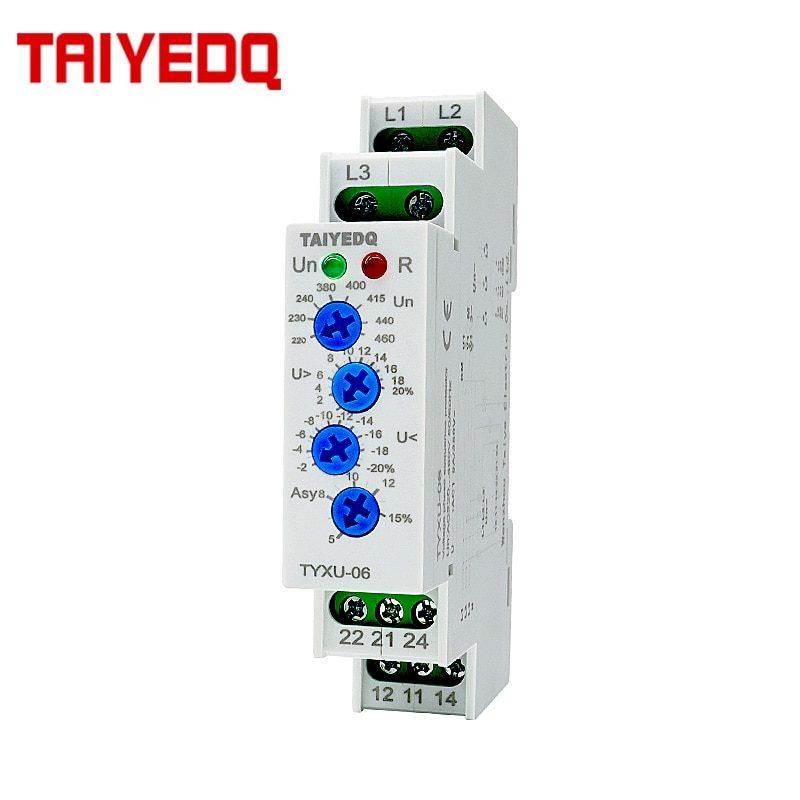 

TYXU-06 3-фазное реле контроля последовательности фаз, реле контроля напряжения, защитное реле 460 В
