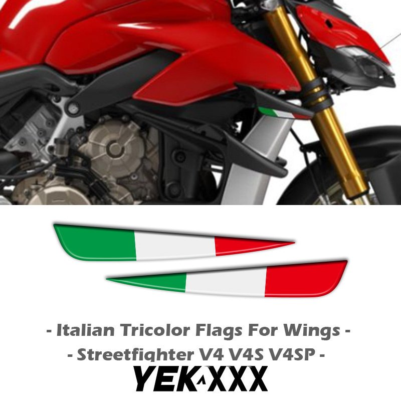 

Для DUCATI Streetfighter V4 V4S V4SP итальянские трехцветные флаги для крыльев 3D наклейка на борт крыльев