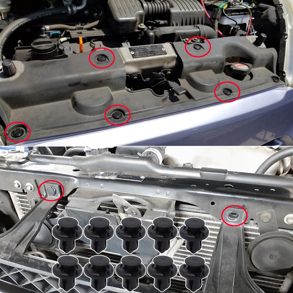 

10 шт. для Honda Civic 2001-2006 2007 2008 2009 2010 2011 заклепки брызговик боковые юбки панель обивка кузова накладка накладки зажимы