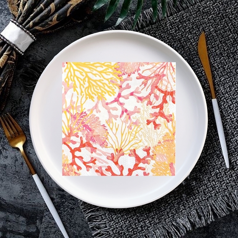 

Бумажные салфетки Ocean Pink Yellow Coral