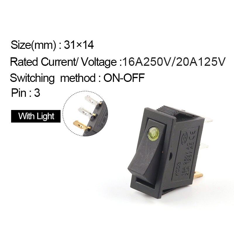 

5 шт. Кнопочный переключатель CNNCKDL LED 16A/20A