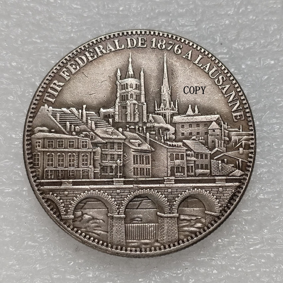 

Репродукция швейцарской серебрянной монеты 1876 года 38 мм