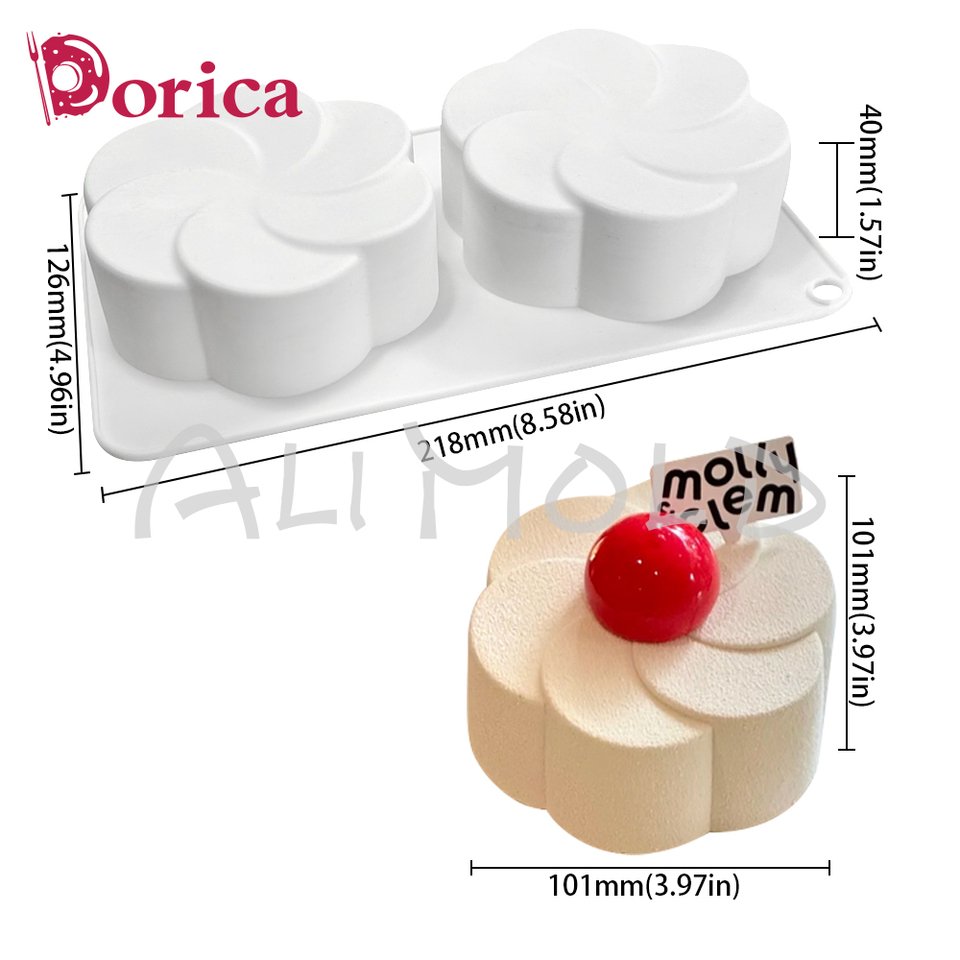 

Dorica веерообразные силиконовые формы для цветов, форма для пудинга, шоколадного мусса, форма для выпечки, инструменты для украшения торта, кухонные формы для выпечки