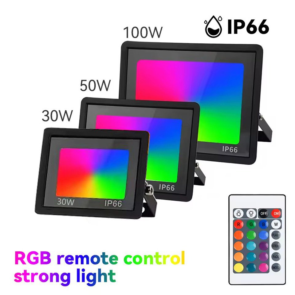 

RGB светодиодный прожектор отражатель наружного освещения 220 В 30 Вт 50 Вт 100 Вт IP66 водонепроницаемый уличный RGB прожектор лампы ландшафтное освещение