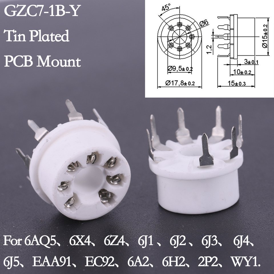 

5 шт. 6X4 6Z4 EZ90 EF95 6AU6 6J4 EF94 6J2 6J1 6C4 6AV6 6AQ5 трубчатый разъем для 7Pin B7G вакуумный усилитель звука DIY