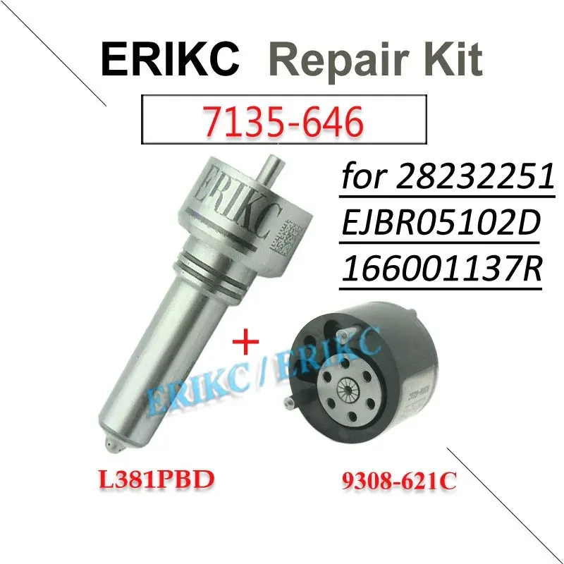 

ERIKC EJBR05102D ( 28232251 ) Комплекты для капитального ремонта запасных частей дизельных форсунок 7135-646 (L381PBD 9308-621c) для RENAULT
