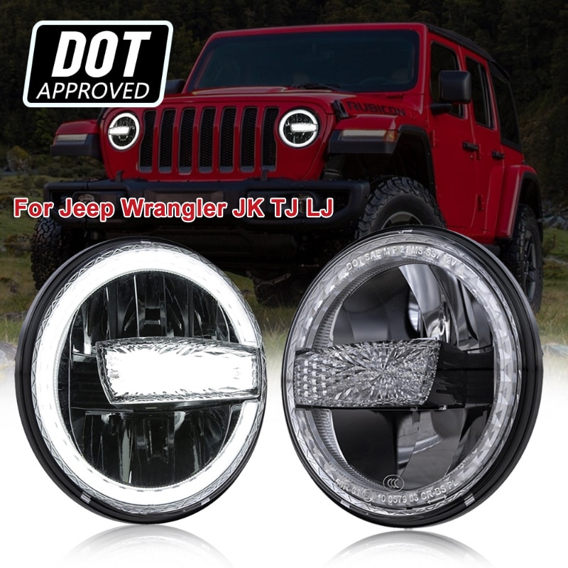 

Передние фары головного света с дальним/ближним светом для Jeep Wrangler JK TJ LJ, 2 шт., 7 дюймов