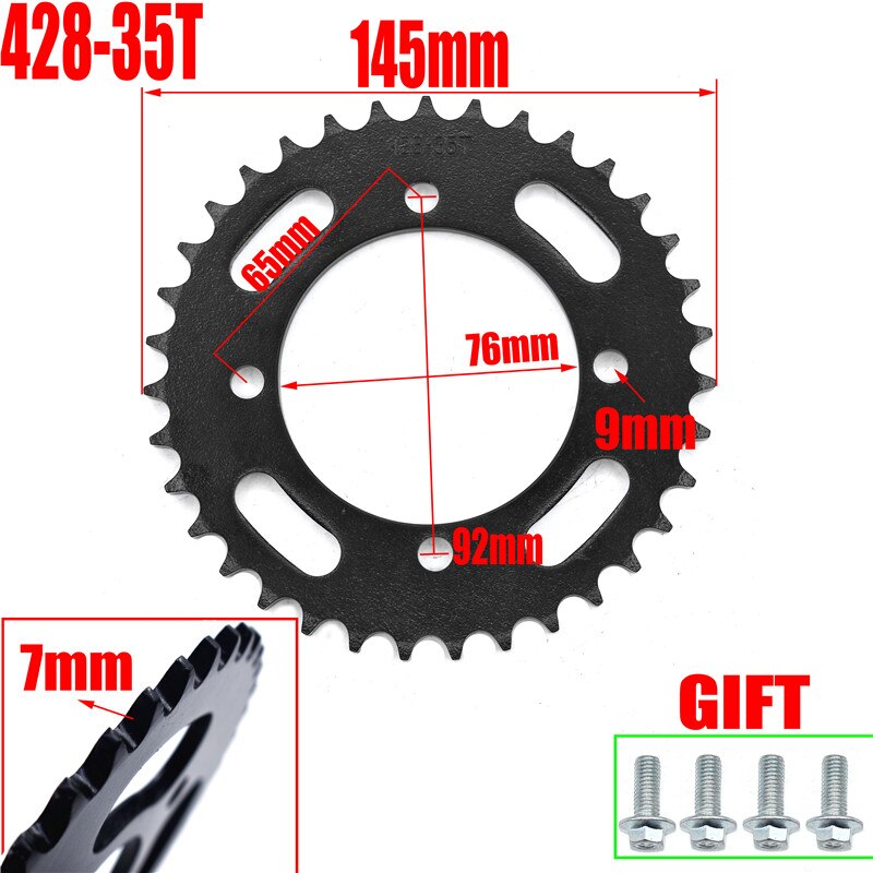

420/428 цепи 35T/37T/39T/41T/43T/45T/48T мотоциклетные цепные звездочки задняя звездочка для 110cc 125cc 140cc грязевой питбайк