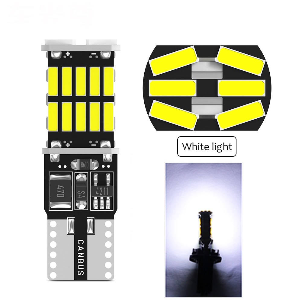 

2x салонные светодиодные фонари автомобиля T10 W5W 194 168 4014SMD Canbus без ошибок для авто клиновой лампы номерного знака 4000K 6000K 12V белый диод