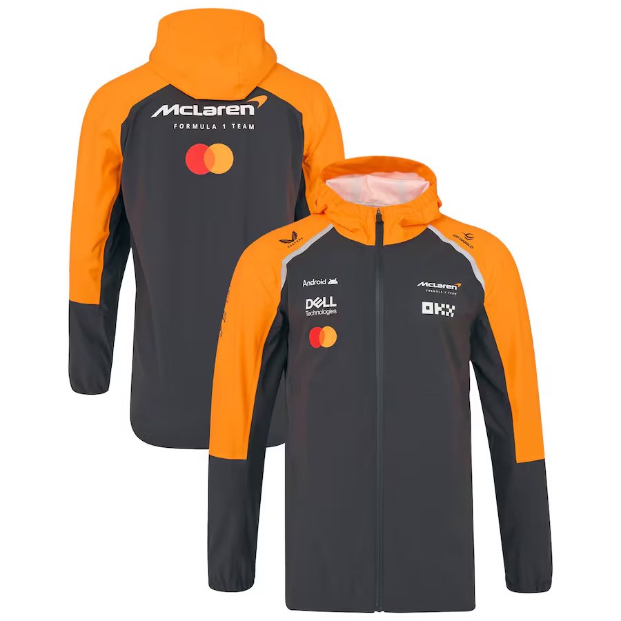 

Официальная водонепроницаемая куртка от дождя унисекс McLaren Formula 1 Team 2025 года, униформа для гонок водителя Piastri Norris, куртка большого размера
