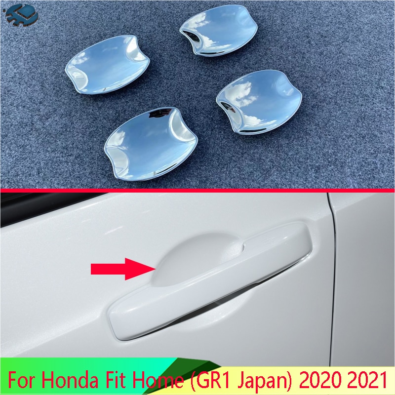 

Для Honda Fit Home (GR1 Japan) 2020 2021 ABS Хромированная дверная ручка Чаша крышка чашки полость отделка вставка Catch молдинг Гарнир