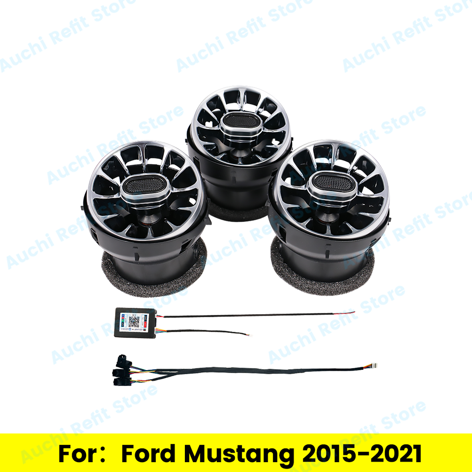 

256 цветов светодиодные вентиляционные отверстия для Ford Mustang 2015-2021, автомобильная турбина, насадка для кондиционера, управление через приложение, окружающее освещение, декоративные светильники