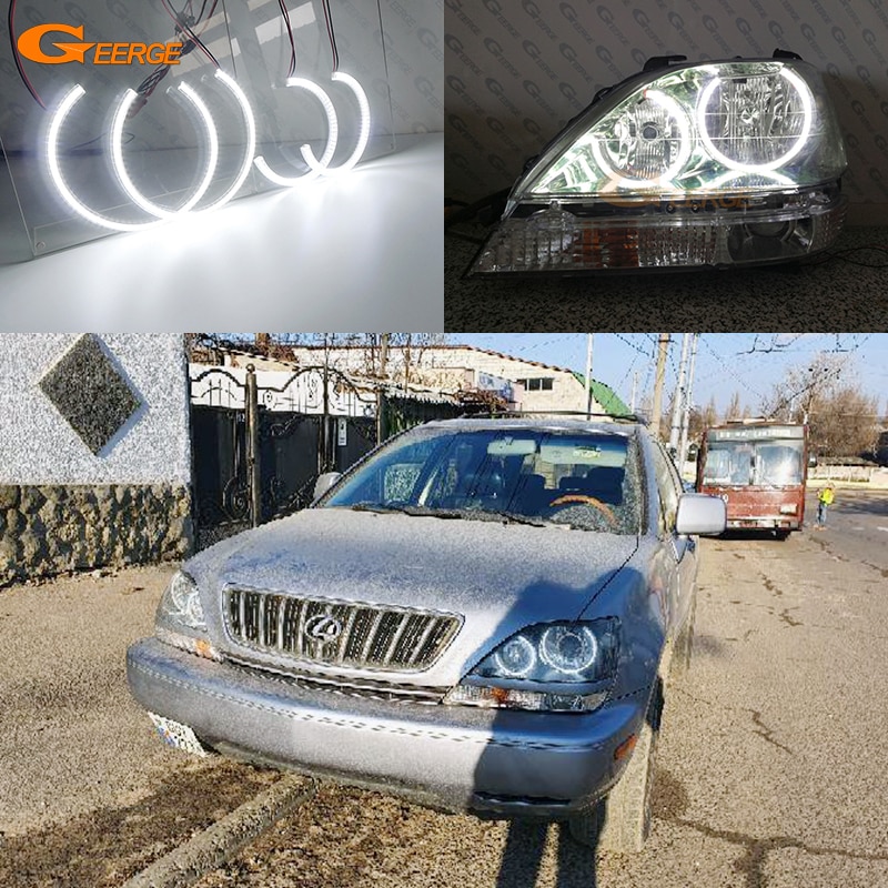

centralnie do Lexus RX 300 RX300 Toyota Harrier 1998-2003 Ultra Bright SMD LED Angel Eyes Halo Rings Kit Day Light Car Accessories