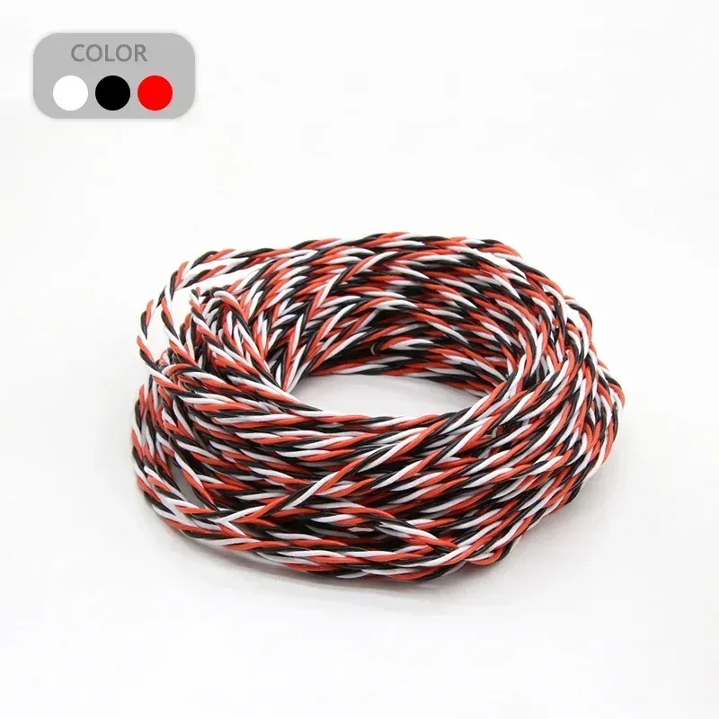 

2/5/10 м 22AWG/26awg 30/60 Core 3-полосный сервопривод 16 футов удлинительный кабель JR Futaba витой провод для аксессуаров для радиоуправляемых самолетов